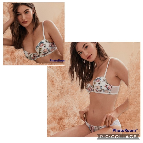 NWT VS garden party bra and panty - Picture 3 of 11